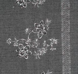 Tvíd plisé s výšivkou šedočerná/šedá mint