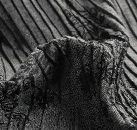 Tvíd plisé s výšivkou šedočerná/černá