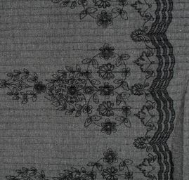 Tvíd plisé s výšivkou šedočerná/černá