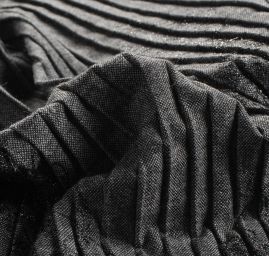 Tvíd plisé s výšivkou šedočerná/šedostříbrná