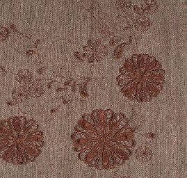 Tvídová látka s výšivkou hnědokrémová/hnědá