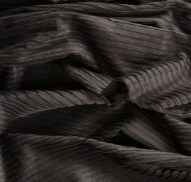 Pružný manšestr s širším proužkem černý  