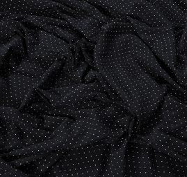 Žoržetový úplet vzor puntík černá/bílá