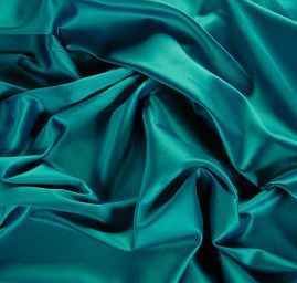 Pružný satén hladký tyrkysové barvy