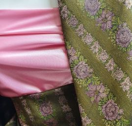 Brokát nepružný vintage růže olivový