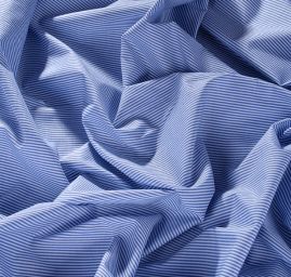 Pružná látka bavlna směs proužky modro/bílá 