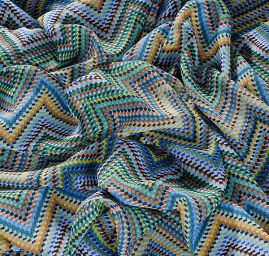 Šifon motiv vlnek zelený