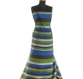 Viskozová látka vzor pruhů modrá/zelená