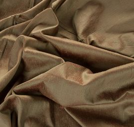 Šantung šanžán jemný olivový/červený