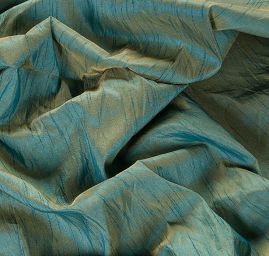Umělé hedvábí imitace šantung šanžán zelený/tyrkysový