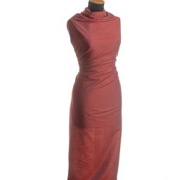 Šantung šanžán jemný oranžový/modrý