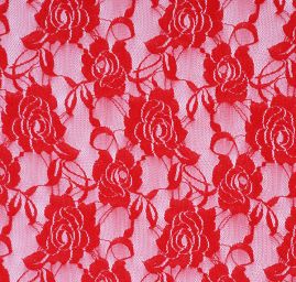 Jemná pružná krajka motiv růže jasně červená