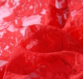 Jemná pružná krajka motiv růže jasně červená