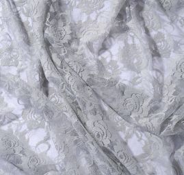 Jemná pružná krajka motiv růže světle šedá