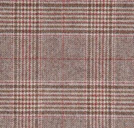 Kostýmová vlněná látka vzor Esterházy hnědá/vínová