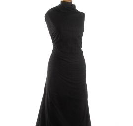 Madeira krajka motiv květin a pruhů černá