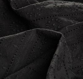 Madeira krajka motiv květin a pruhů černá