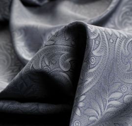 Brokát nepružný květinový motiv modrošedý