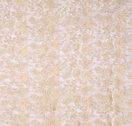 Efektní hrubá krajka květinový vzor zlatá