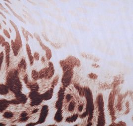 Satén digitální tisk zvířecí motiv hnědobílá