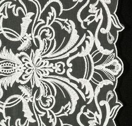 Krajka luxusní výšivka na tylu slonová kost