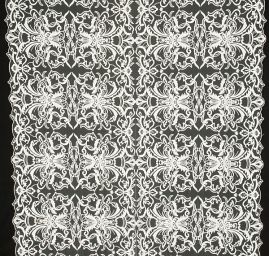 Krajka luxusní výšivka na tylu slonová kost