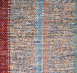 Ručně tkaná metráž pruhy zlatostříbrné s šedou