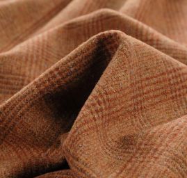 Kostýmová vlněná látka vzor Esterházy hnědozelená