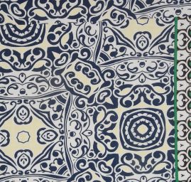 Viskozová šatová látka ornamentální vzor