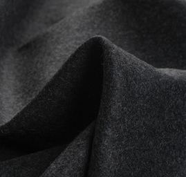 Vlněná kabátová látka antracit oboustranná