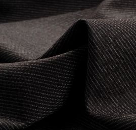 Vlněná kostýmová látka proužek bílá/hnědá