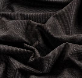 Vlněná kostýmová látka proužek bílá/hnědá