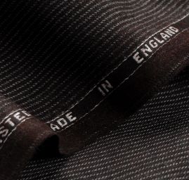 Vlněná kostýmová látka proužek bílá/hnědá