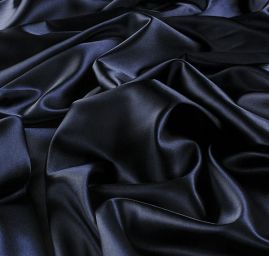 Satén pružný jemný tmavě modrý