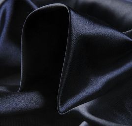 Satén pružný jemný námořnická modrá