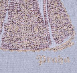 Pražské Jezulátko kupón vínovozlatá/sv.šedá