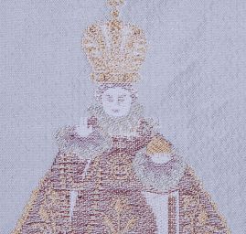 Pražské Jezulátko kupón vínovozlatá/sv.šedá