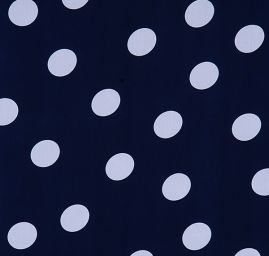 Šifon vzor puntík bílá/tm.modrá