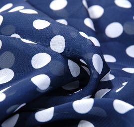 Šifon vzor putník bílá/tm.modrá