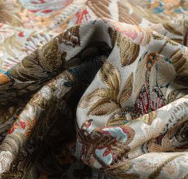 Žakárová dekorační látka Art deco Motýli sv.modrá