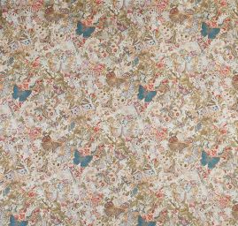 Žakárová dekorační látka Art deco Motýli sv.modrá