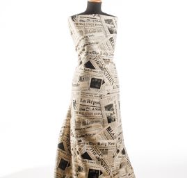 Dekorativní látka moderní novinový vzor tisk 