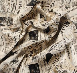 Dekorativní látka moderní novinový vzor tisk 