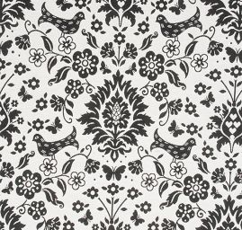 Žakárová látka vzor Tree of Life ptáček/ornament