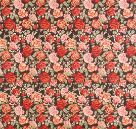 Dekorační látka růže na černém podkladě