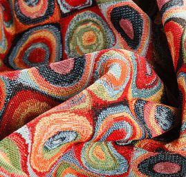 Dekorační látka čtverce a kruhy malé