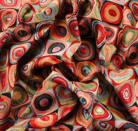 Dekorační látka kruhy a čtverce velké