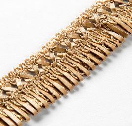 Třásně imitace kůže béžové