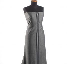 Úplet vlněný šedočerný melír s pruhy