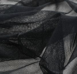 Tyl bavlněný šatový černé barvy